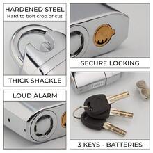 Heavy Duty Stainless Steel Waterproof Alarm Padlock With Keys - Outdoor Security - Silver - View 4