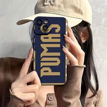 Logotipo de Pumas en dorado sobre fondo azul marino. Esta elegante funda es compatible con Samsung, Apple, OPPO, , etc. Fabricada en TPU flexible, resistente a golpes y arañazos, ofrece una excelente protección contra caídas y un agarre cómodo. Es un regalo ideal para familiares, amigos y seres queridos, y una opción perfecta para festivales. - Negro - Ver 3