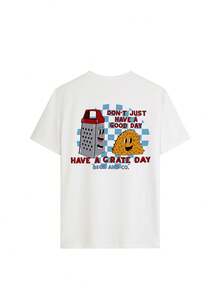 1pc Young Boys' Casual Printed Round Neck Short Sleeve T-Shirt, Summer Student Wear - A And Versatile T-Shirt That Brings Joy And Happiness To Every Child! - White - View 5