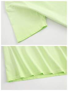 Dirty Wash T-Shirt Men Women Unisex Distressed Vintage "Sun" Rock Band Grunge Oversized Short Sleeve Top - 髒髒洗螢光綠 - 查看 4