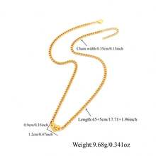 1 chiếc dây chuyền thép không gỉ mạ vàng hình trái tim rỗng cổ điển mới dành cho nữ - Vàng - Xem 2