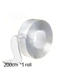 1/2/4pcs Reusable Washable Double-Sided Nano Thickened Transparent High Viscosity Wall Hanging Tape - White - View 13