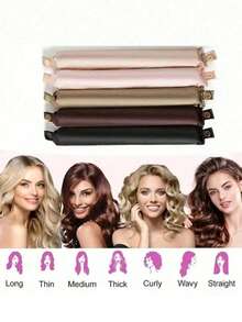 5pcs/4pcs/3pcs Hair Styling Set + Sleep Cap, No Heat Curling Wand, Convenient, Curling Tools, Scrunchie Curler, Sleep Hairstyling Tools, Women Foam Curling Iron - Multicolor - View 4