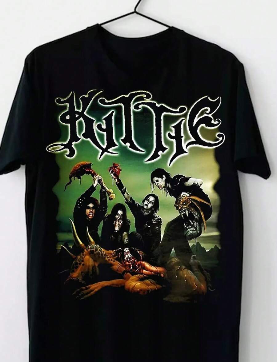 Kittie Band Album Heavy Cotton Black All Size Men Women Unisex Shirt - 黑色 - 查看 1