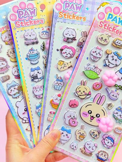 3D Cartoon Style Japanese Anime Theme High-Value Cartoon Stickers, Children's Handicraft DIY Creative Decorative Stickers Suitable For Luggage, Guitar, Water Bottles, Phone Cases And Fashion Decoration