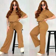 Women Two-Piece Outfits - Khaki - View 2