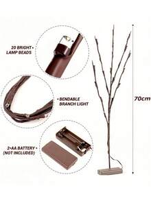 1个96/144 LED人造树藤灯，7.55英尺/2.3米柔软可弯曲的柳枝装饰灯，USB供电，8种照明模式，适用于室内客厅、卧室、书房、办公室墙面氛围照明，春季亦可作为婚礼、派对装饰灯，母亲节、情人节、生日礼物。 - 棕色 - 查看 16