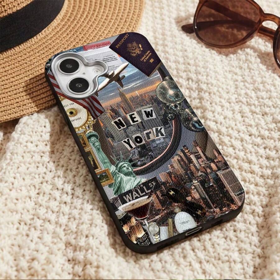 New York City Design Phone Case Protective CoverFor  17 17pro 17promax 16Pro,16ProMax,14,15,16,13,14,15,12,11 Promax,Plus,Glossy,Rugged Durable, Scratch-Resistant, And Stylish A Perfect Gift. - Multicolor - View 1