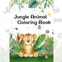 A5 Jungle Animal Coloring Book, 24 Cute And Fun Doodle Patterns, Ideal For Relaxation. Great Birthday Gift For Family And Friends, Also Suitable For Back To School, Easter, Stationery, Preschool Supplies, Mother's Day, Easter Decor - Jungle Animals - View 12