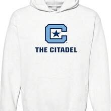 Mens Campus Apparel NCAA Marquette Primary Logo Hoodie 50%Cotton 50% Polyester Fleece Winter Sweatshirt With Hood Letter Pattern Loose Fit Long Sleeves Pocket Included - Trắng7 - Xem 6