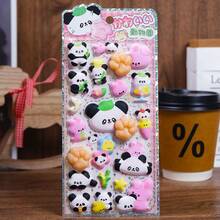 Cute 3D Panda Stickers Decorations, Animal Stickers Suitable For Phone Cases, Planners, Notebooks, Laptops, DIY Crafts - Multicolor - View 9