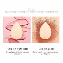 TendenciaSoku Esponja Maquillaje Humedo Seco Foam Estuche Viaje Color BeigeCalidad premium - Menta - Ver 5
