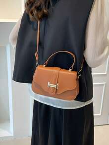 Túi vuông phong cách Pháp cổ điển, mẫu mới mùa hè 2025 độc đáo, sang trọng, thích hợp cho việc đi làm. - màu nâu - Xem 6