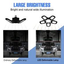 CanLing E26/E27 LED 車庫燈泡 高亮度高棚吊燈 UFO 可變形可折疊扇葉 3/4/5 燈頭 天花板聚光燈 倉庫閣樓工作室儲藏室地下室商店工廠地下停車場 工業商業照明 無閃爍 100-277V - Deformable LED Garage Light - 查看 11