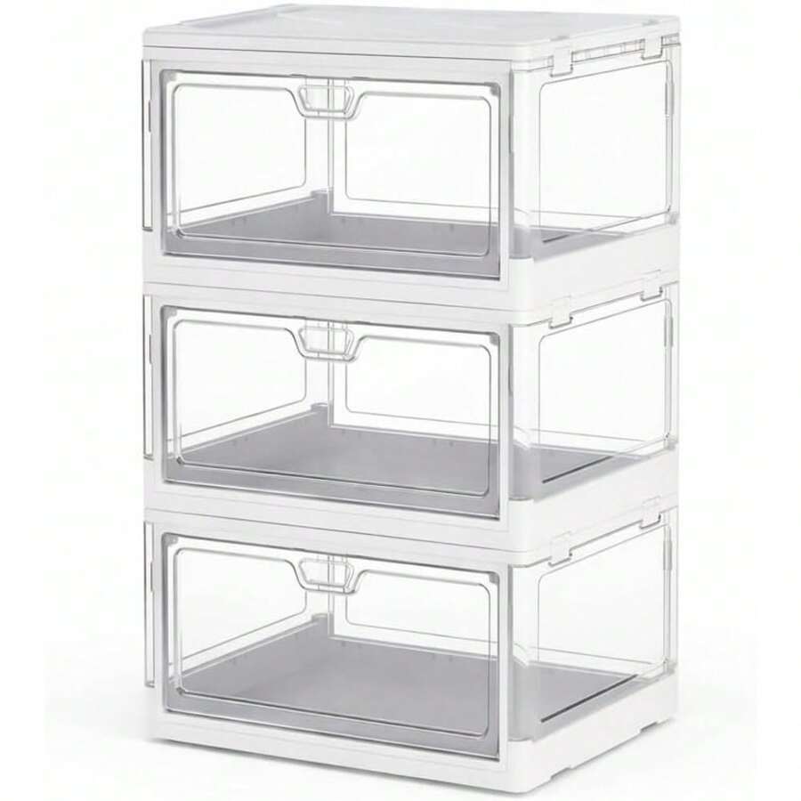 Minifactory 3/4-Pack 23L Clear Stackable Storage Boxes With Wheels ...
