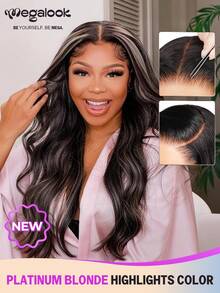 MEGALOOK Fashion Ombre Long Curly Lace Front Wig - S1/613 - View 1