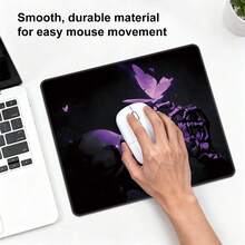1pc Ethereal Butterfly & Skull Ink Glass Mouse Pad-3mm Durable Hard Gaming Mousepad, Anti-Scratch Nano Coating, Crystal Surface For Zero-Friction Precision Play - Multicolor - View 6