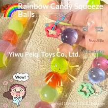 2026新款彩虹捏捏球，迷你软萌减压玩具，互动玩具，送给男孩、女孩、朋友、家人、生日、派对的完美礼物 - 彩色 - 查看 4