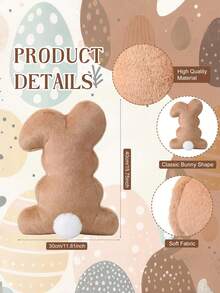 Almofada de Pelúcia Coelho da Páscoa, Almofada Decorativa da Páscoa, Ideal para Sala de Estar, Sofá, Quarto e Outros Ambientes de Decoração Doméstica. Também uma Ótima Escolha para Decoração Diária, de Festa ou Feriado. - Multicolorido - Visão 3