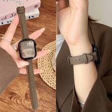 High-Quality Faux Leather Strap, Minimalist & Versatile, Compatible With Apple Watch Series 1/2/3/4/5/6/7/8/9/10/SE/Ultra, Fits 38mm 40mm 41mm 42mm 44mm 45mm 49mm, Personalized Strap, Great Gift For Couples - Maroon - View 2