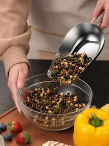 1个不锈钢加厚多功能冰勺，现代简约设计，适用于面粉、谷物、麦片、冰块等。 - 銀色 - 查看 8