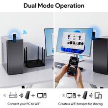 Wi-Fi 7 BE6500 三频 USB 3.0 无线网卡，适用于台式电脑 | 最高速度 6452Mbps | 支持 6GHz、5GHz、2.4GHz 频段 | 全向天线 | 兼容 Windows 10/11（64 位） - 黑色 - 查看 3