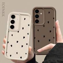 Phone Case - Phone Case With A Black Love Heart Design, Compatible With Various For Samsung Galaxy Models Including S26, S25, S22, S21, S23, S20, S24 Ultra, FE, A73, A72, A71, A70, A56, A55, A54, A53, A52, And Note 20 Plus 5G,Suitable For IPhone17 Air - 白色 - 查看 3