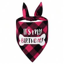 狗狗生日围巾，双面三角狗狗围巾，狗狗生日派对用品，可水洗双面狗狗围巾，男孩女孩狗狗生日礼物，格子围兜围巾，适合小型至大型犬猫宠物 - 彩色 - 查看 12