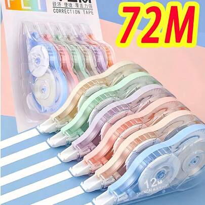 6/3/1pcs Set High-Quality Transparent Correction Tape - Seamless Coverage, Single Layer Application, Smooth Operation, No Residue After Correction, Silent & Instant Error Fixing, Suitable For School, Office, Fashion Stationery Gifts