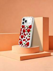 1个时尚创意全屏红色爱心樱桃波点图案液态硅胶防震软手机壳，兼容 11/12/13/14/14 Plus/15/15 Plus/16/16 Plus/17/17 Pro - 彩色 - 查看 6