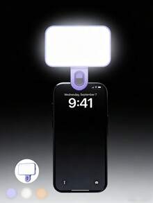 Multifunctional DUONENG Kieszonkowa lampa wypełniająca, przenośna lampa wypełniająca do selfie z klipsem, odpowiednia do aparatu w telefonie, lampa wypełniająca LED z klipsem i 3 trybami oświetlenia, ładowalna, przenośna, odpowiednia do laptopa/telefonu/tabletu/rozmów Zoom/makijażu, idealna do selfie i transmisji na żywo, przenośna lampa wypełniająca - Wielobarwność - Zobacz 3