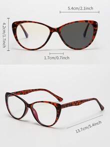 Color Changing Cat Eye Plastic Leopard Print Sunglasses, Retro Fashion Eyewear, Classic Decoration For Outdoor Travel Beach Vacation Casual Wear, Summer UV Protection Sunglasses For Men And Women, Computer/Gaming/TV/Phone Glasses, Fashionable Clear Lens Glasses Frame - Multicolor - View 8