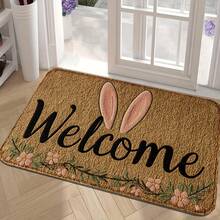 1pc Easter Bunny Ear Welcome Mat, Lightweight Rectangular Carpet, Suitable For Indoor/Outdoor Decoration, Stain-Resistant Entrance Rug For Home, Farmhouse, Bar, Creative Art Design - Doormat, Small Rug, Welcome Mat, Area Rug, Garden Rug, Washable Carpet - contracted design - View 1