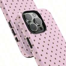 Soft & Cute White Polka Dot Phone Case, Y2K Style, Compatible With IPhone 17/16/15/14/13/12/11 Pro Max - Hồng - Xem 6