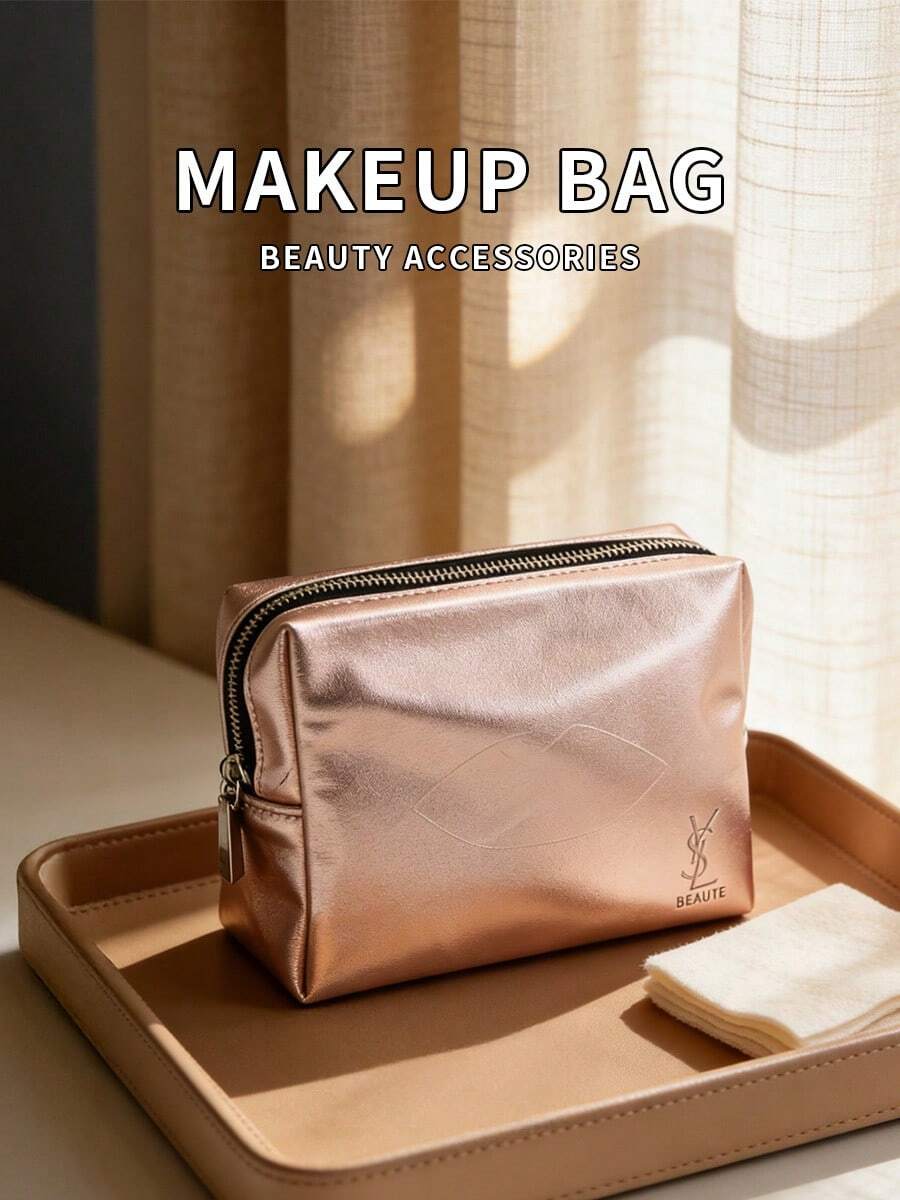 Yves Saint Laurent YSL Makeup Bag Toiletry Bag Large Capacity Travel Portable Pink 13 * 11 * 4 Cm - Pink - View 1