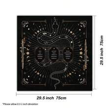 1PC Party Games & Activities Mystic Snake And Crystal Designs Tarots Tablecloth Flowers And Moon Phase Altar Cloth Board Game Fortune Vintage Astrology Oracle Card Pad Game Home Decor - Witchy Cloth Suitable For Tarot Readings - Multicolor - View 8