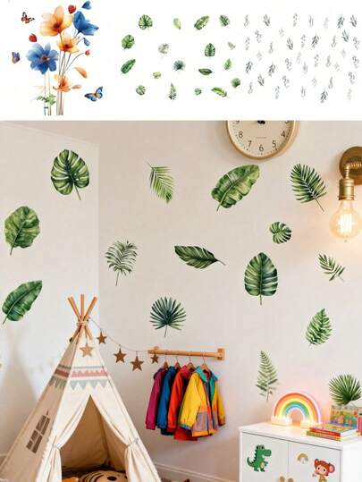 1片/2片装 - 壁纸 - 男孩/女孩房、婴儿房、卧室、客厅装饰壁纸 - 可移除、自粘、创意、可爱儿童房装饰