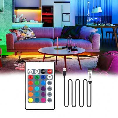 Control remoto infrarrojo de 24 teclas. Especialmente para atenuar y aumentar el brillo de tiras de luces LED, con múltiples modos ajustables.