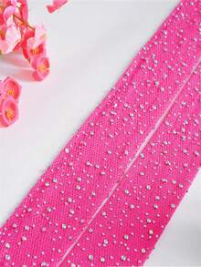 Sexy Rhinestone Fishnet Pantyhose, Hollow Out Sheer Tights, Clubwear - Hot Pink - View 3