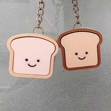 3D Printed Bread Toast Button Fidget Toy, Funny Creative Keychain, Multi-Functional Bag Charm, Finger Press Stress Relief Toy, Desktop Mini Ornament, Holiday & Birthday Gift - Multicolor - View 9