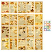 20 Buah Kartu Pos Pembuatan Makanan Penutup Bergaya Vintage, Kit Kolase Dinding Resep Kue dengan Bahan-Bahan Penting & Petunjuk Langkah demi Langkah, Panduan Pembuatan Makanan Penutup Poster Kecil untuk Dekorasi Dapur Rumah - Set - View 8