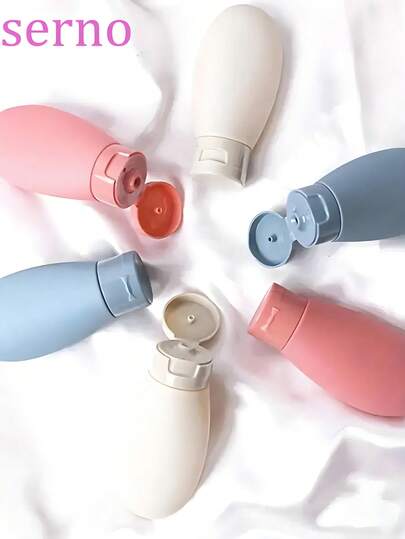 Nordic Style Travel Bottle Set, Includes Shampoo, Shower Gel, Cosmetics, Hand Cream And Silicone Empty Bottles