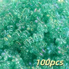 100pcs 4X7mm Acrylic Shiny Flower Beads AB Color Spacer Beads For Jewelry Making Bracelets, Necklaces DIY Keychain Pendants Accessories - Flower - View 20