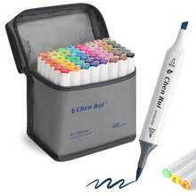 48/60/80/120/168 Colors Double-Ended Brush Pens And Angled Tip Art Markers, Permanent Dual-Tip Markers Suitable For Artists, Adults, Anime Coloring, Sketching, Illustration And Card Making, Back To School - Refillable - Multicolor - View 11