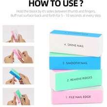 4 Way Nail Buffers Blocks For Natural Nails, Nail Polishing Block Buffing Block Nail Files, Shape And Shine Nail Tool - Many Sides - View 5