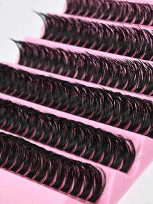 Fengxiu Eyelash 140片D型卷翘动漫风格纤细假睫毛簇，长度10-16毫米混合，浓密纤长，单根嫁接，居家即可轻松打造浓密效果 - D - 查看 7