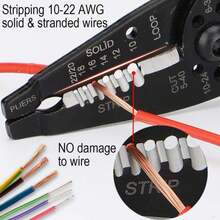 DOWELL Wire Stripping Tool Wire Stripper Crimper Cutter Multifunction 8 Inch 10-22AWG - ColorA - View 3