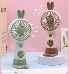 Mini Ventilador Portatil con bateria recargable 3 velocidad usb - Café integral - Ver 5