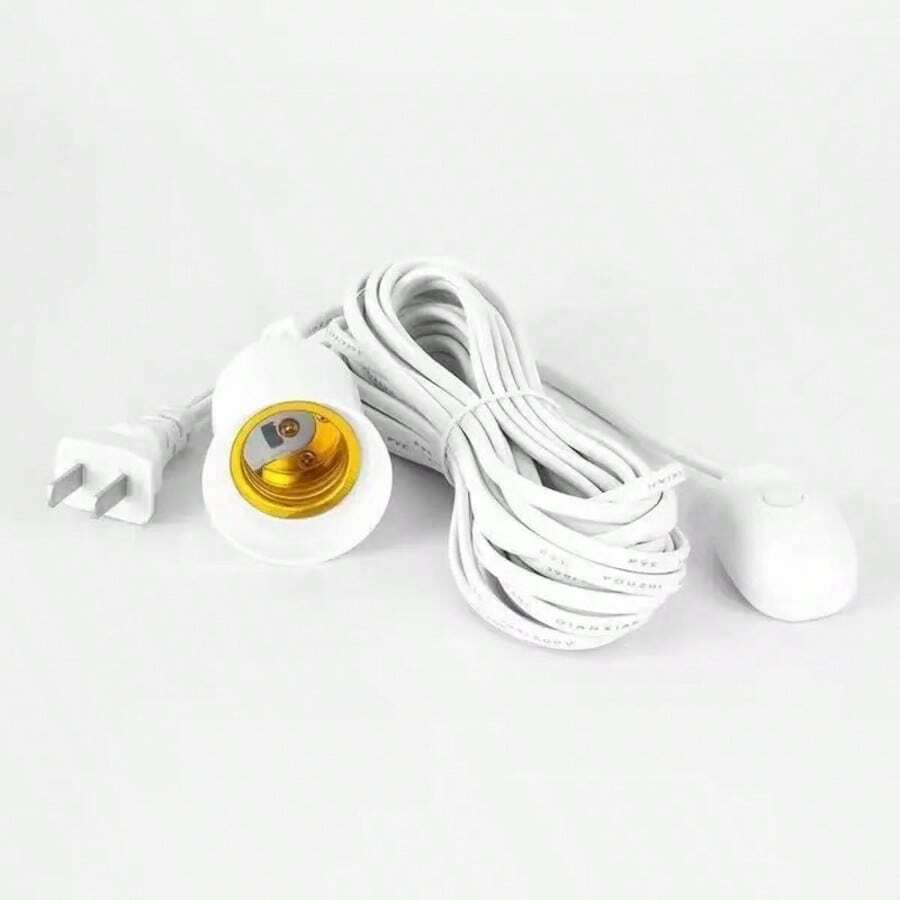 Bases de lámpara universales de 2.5m con interruptor, adaptador de enchufe de bombilla Led, soporte de lámpara de tornillo E27, accesorios, herramientas, suspensión de dos enchufes - 1 PZA - Ver 1