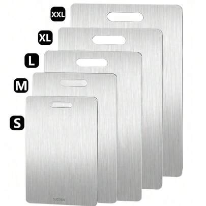 1 pieza Tabla de cortar de acero inoxidable de doble cara de alta calidad - Reforzada y duradera, anti-moho, adecuada para la cocina y el comedor, fácil de limpiar con agua, higiénica